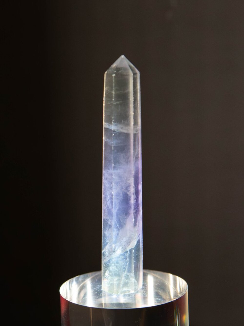 Rainbow Fluorite Crystal Tower Thin Tall Polished Point Prism